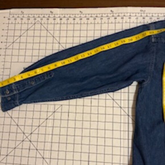 Y2K UNI-SEX HARLEY DAVIDSON LONG SLEEVE JEAN SHIRT SZ SM - Picture 8 of 12